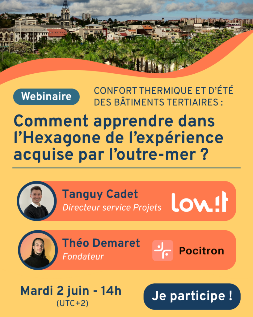 Visuel récapitulatif du webinaire du 2 juin 2026 sur le confort thermique, organisé par Lowit et Pocitron
