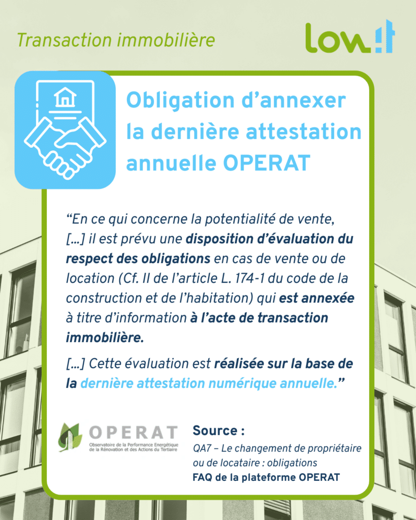 Infographie sur l'obligation d'annexer la dernière attestation annuelle OPERAT