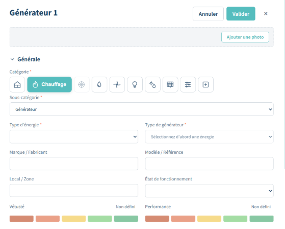 Visuel descriptif de l'interface de l'outil Perspective de Lowit qui constitue un carnet de santé numérique du bâtiment.